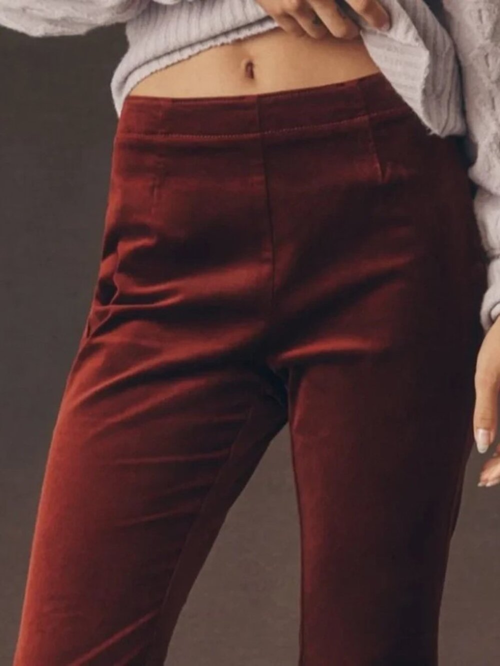 By Anthropologie Velvet Flare Pants SIZE 10 new nwt deep rust - Picture 6 of 8